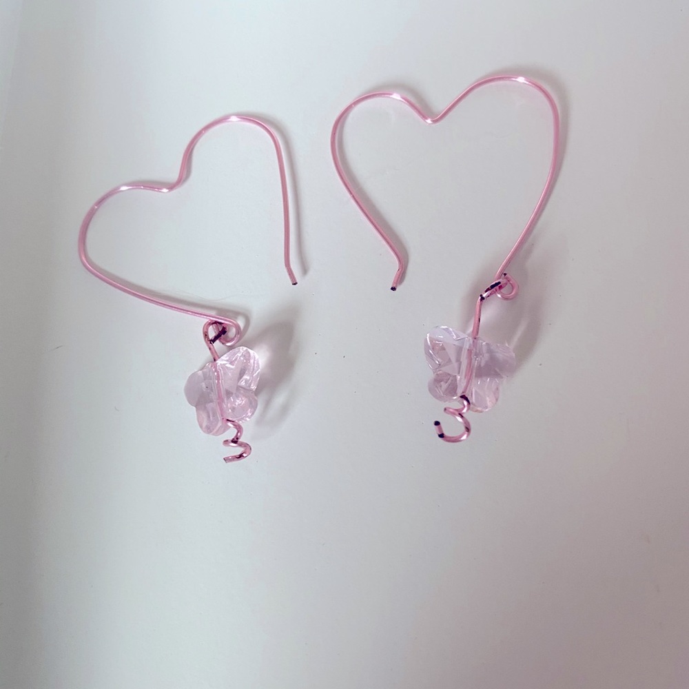 Crystal Butterfly Heart Earrings